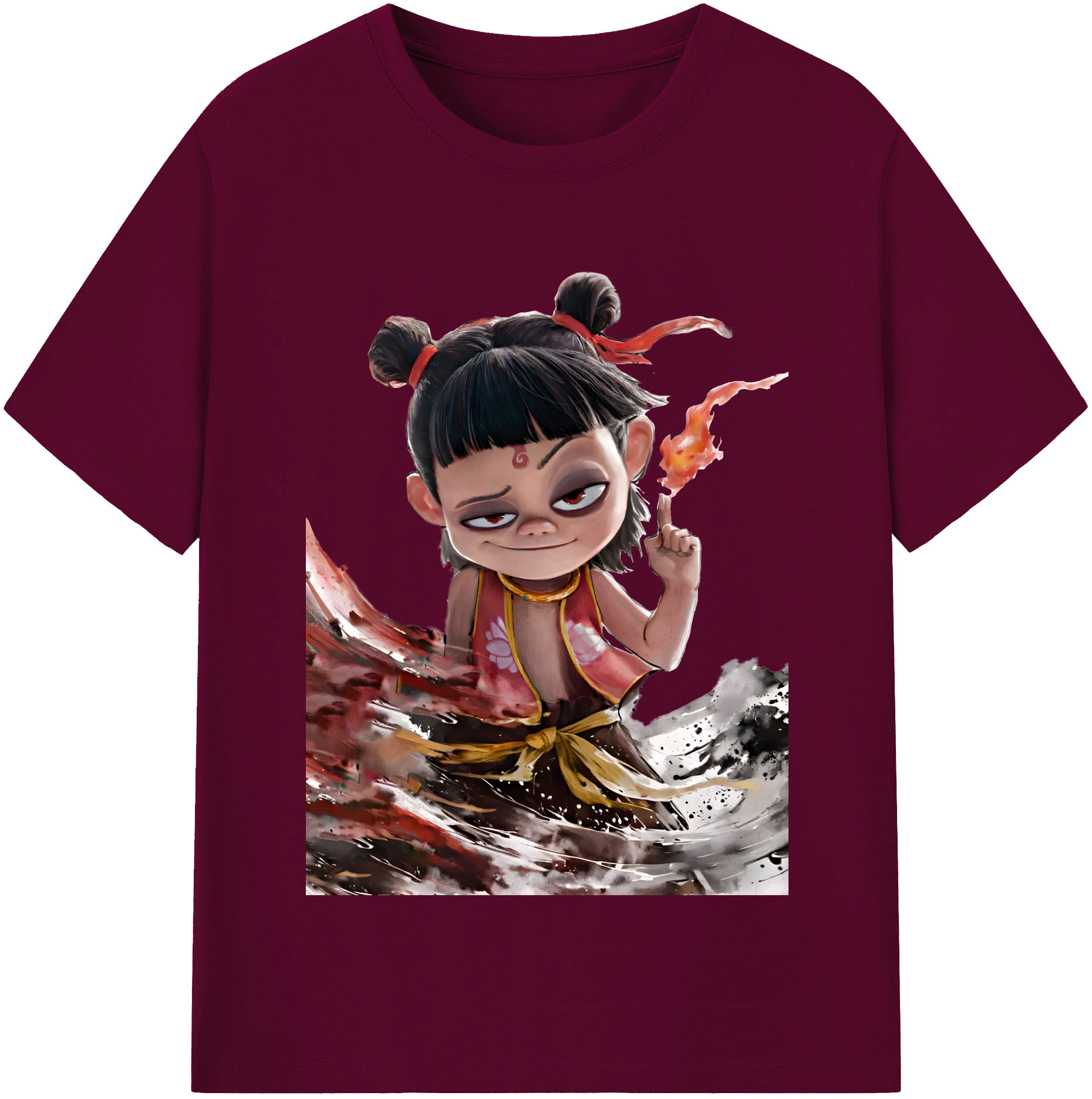 （画像用） Ne Zha 2 ナタ 魔童の大暴れ レディースカジュアルプリントTシャツ（綿100％）